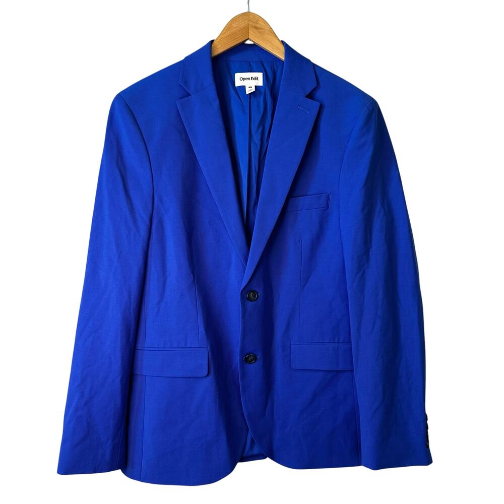 Open Edit Nordstrom New Men's Wool Blend Blazer 2 Button Blue Size 40R